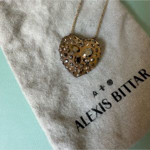 Alexis Bittar Crystal Lucite Heart Necklace